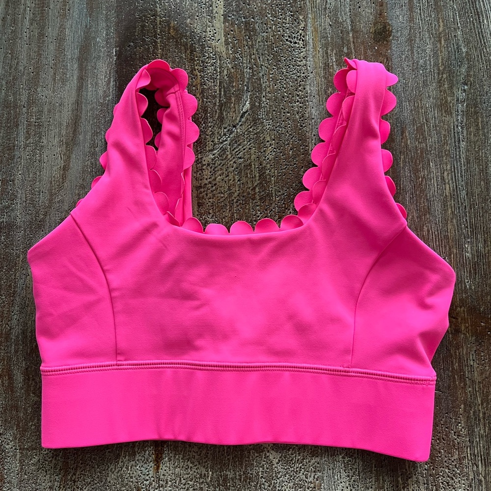 IVL Collective Bright Pink Scalloped Sports Bra